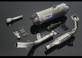 Set, Pipe, Full Race System, Kawa Z125, Stainless Oval/Carbon End Cap